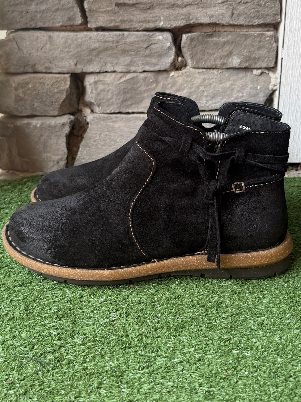Born Wynter Black Suede Leather Women’s Ankle Boots